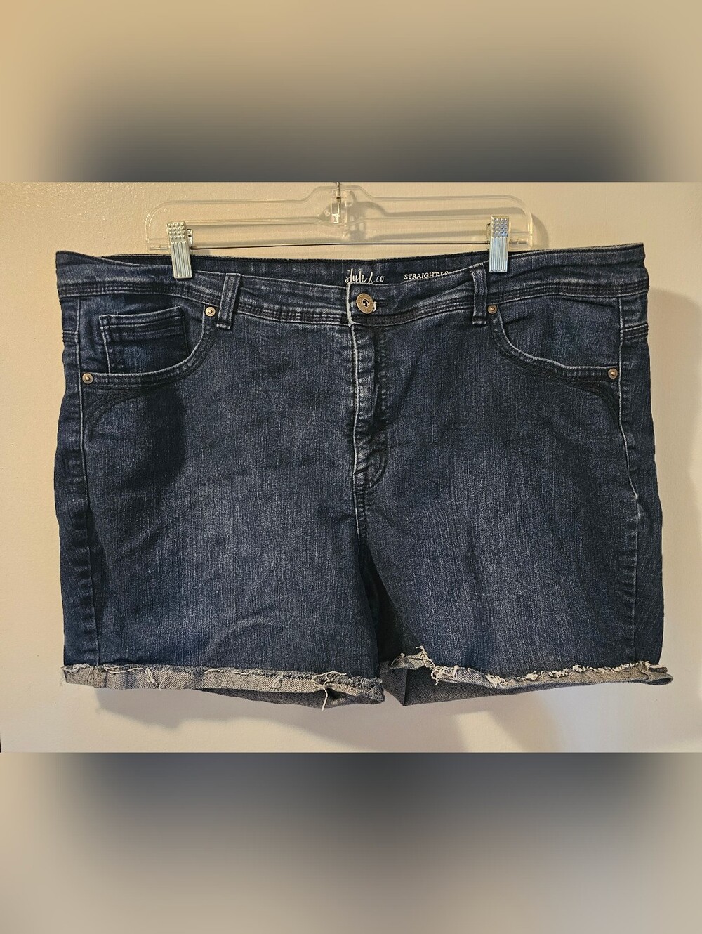 Style & co. Women's Blue Denim Cut Off Shorts Size 20W